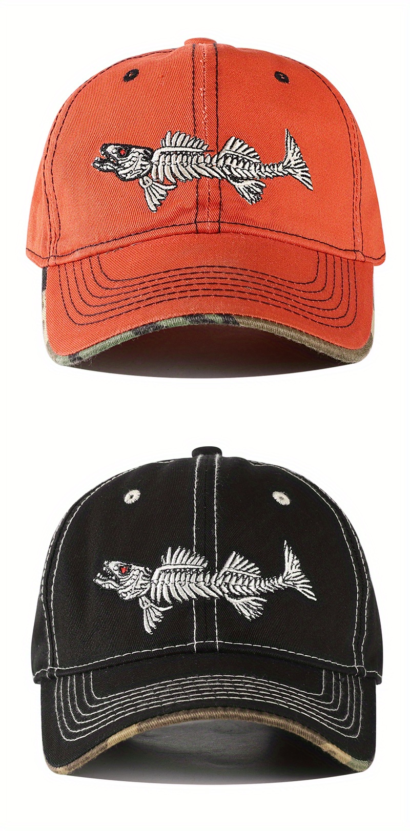 Șapcă de baseball unisex respirabilă, cu broderie 3D Fishbone, nouă, fermă, pentru bărbați, cu bor larg, pescuit, drumeții, alpinism, vânătoare_voghion.com