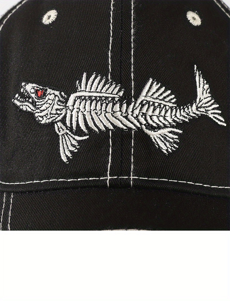 Șapcă de baseball unisex respirabilă, cu broderie 3D Fishbone, nouă, fermă, pentru bărbați, cu bor larg, pescuit, drumeții, alpinism, vânătoare_voghion.com
