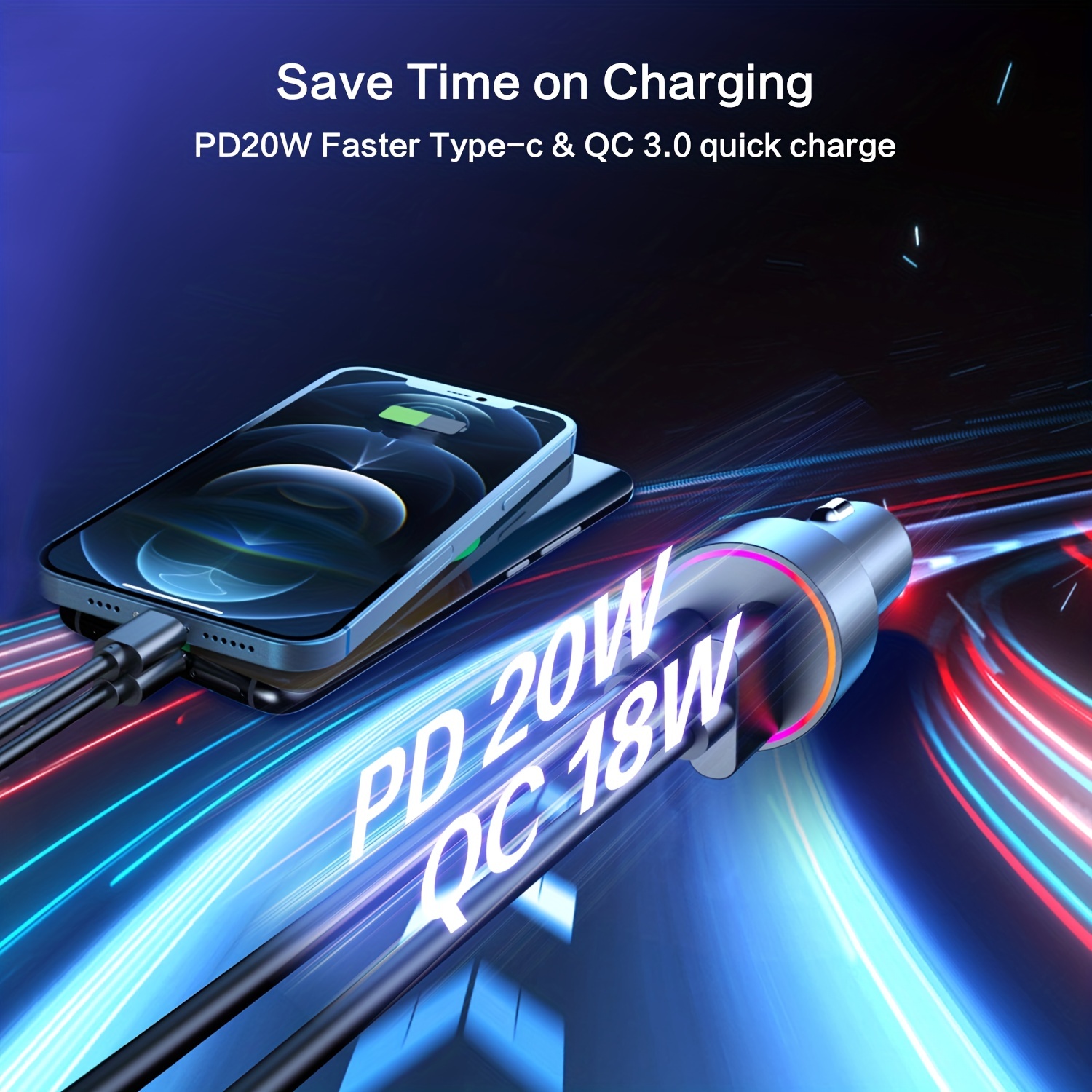 Bluetooth Car Adapter With Dual Usb Charger And Telescopic Cable_voghion.com