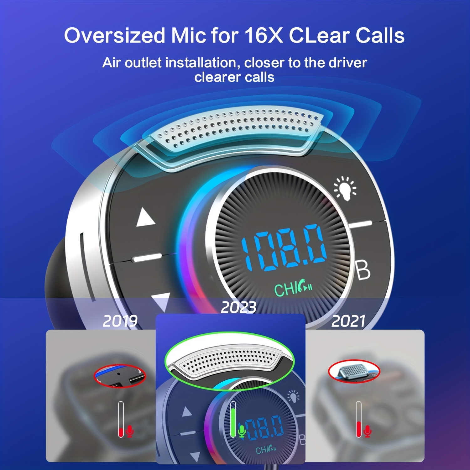 Bluetooth Car Adapter With Dual Usb Charger And Telescopic Cable_voghion.com