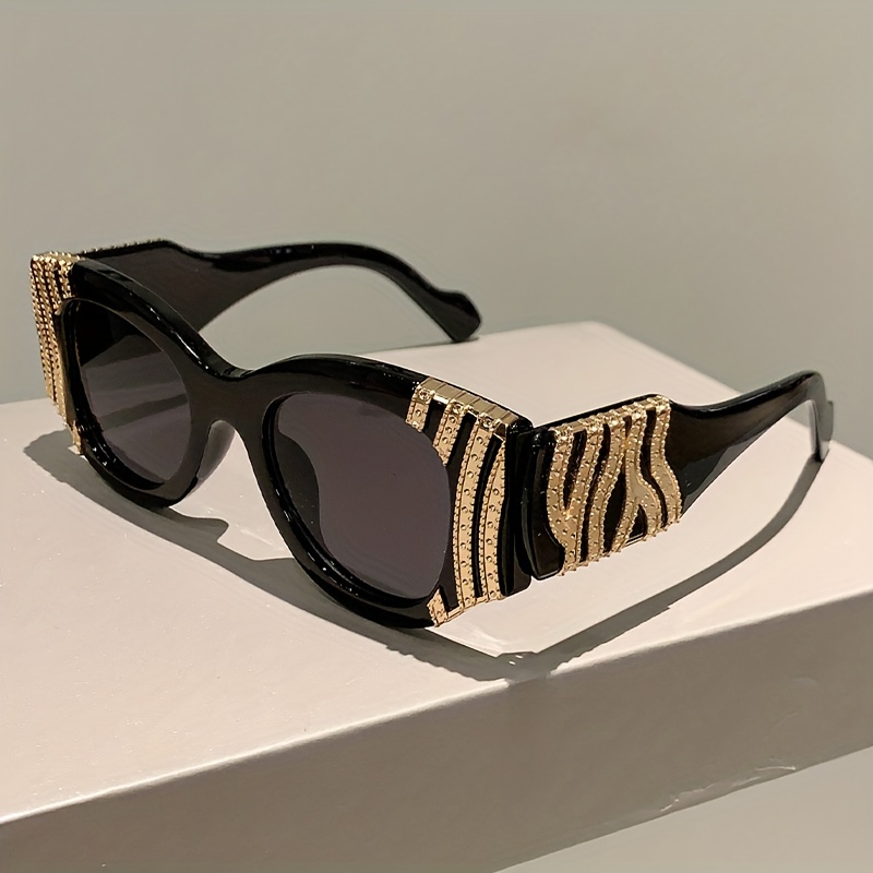 Retro ovale donne uomini catena rivetto decorazione occhiali da sole per lo shopping spiaggia festa_voghion.com