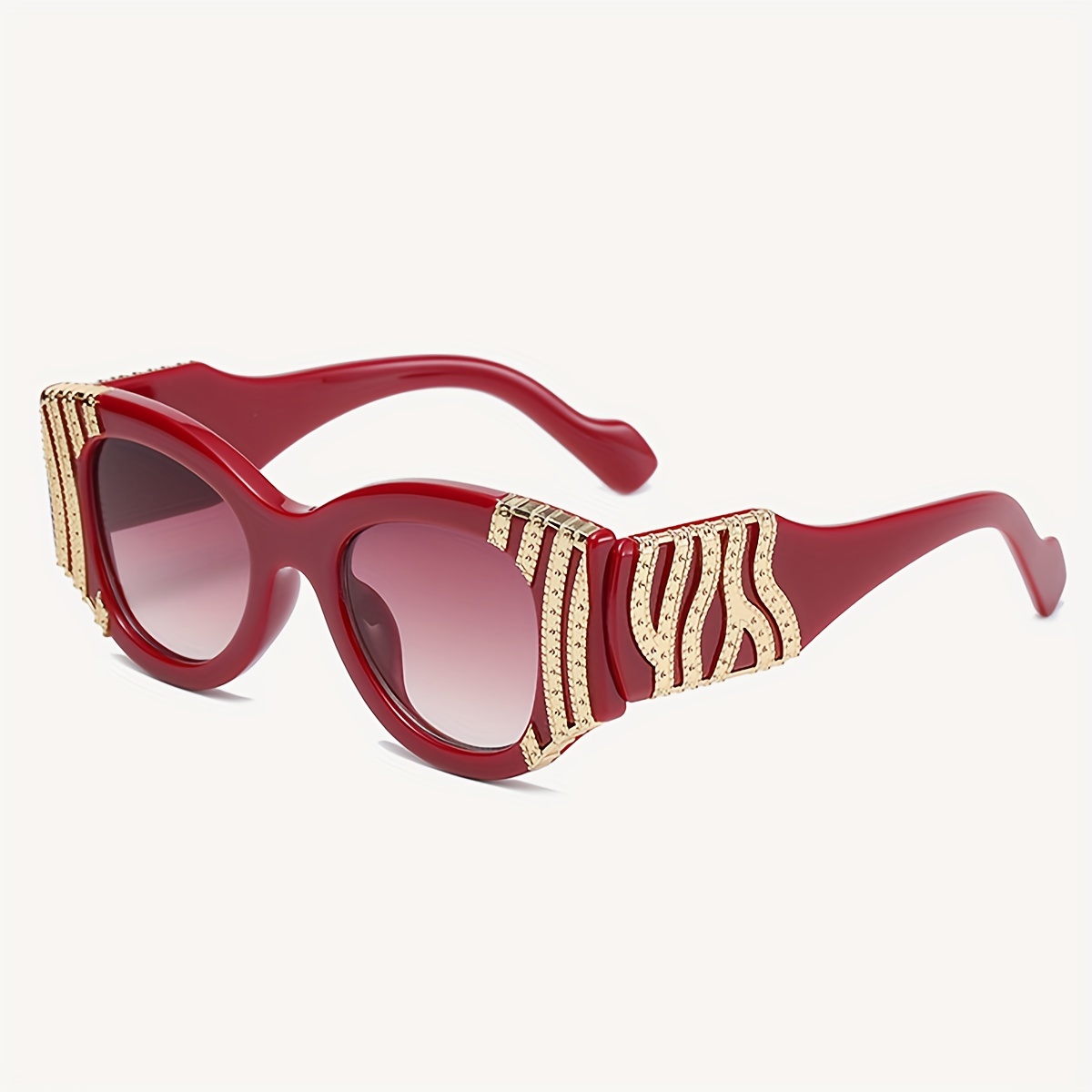 Retro ovale donne uomini catena rivetto decorazione occhiali da sole per lo shopping spiaggia festa_voghion.com