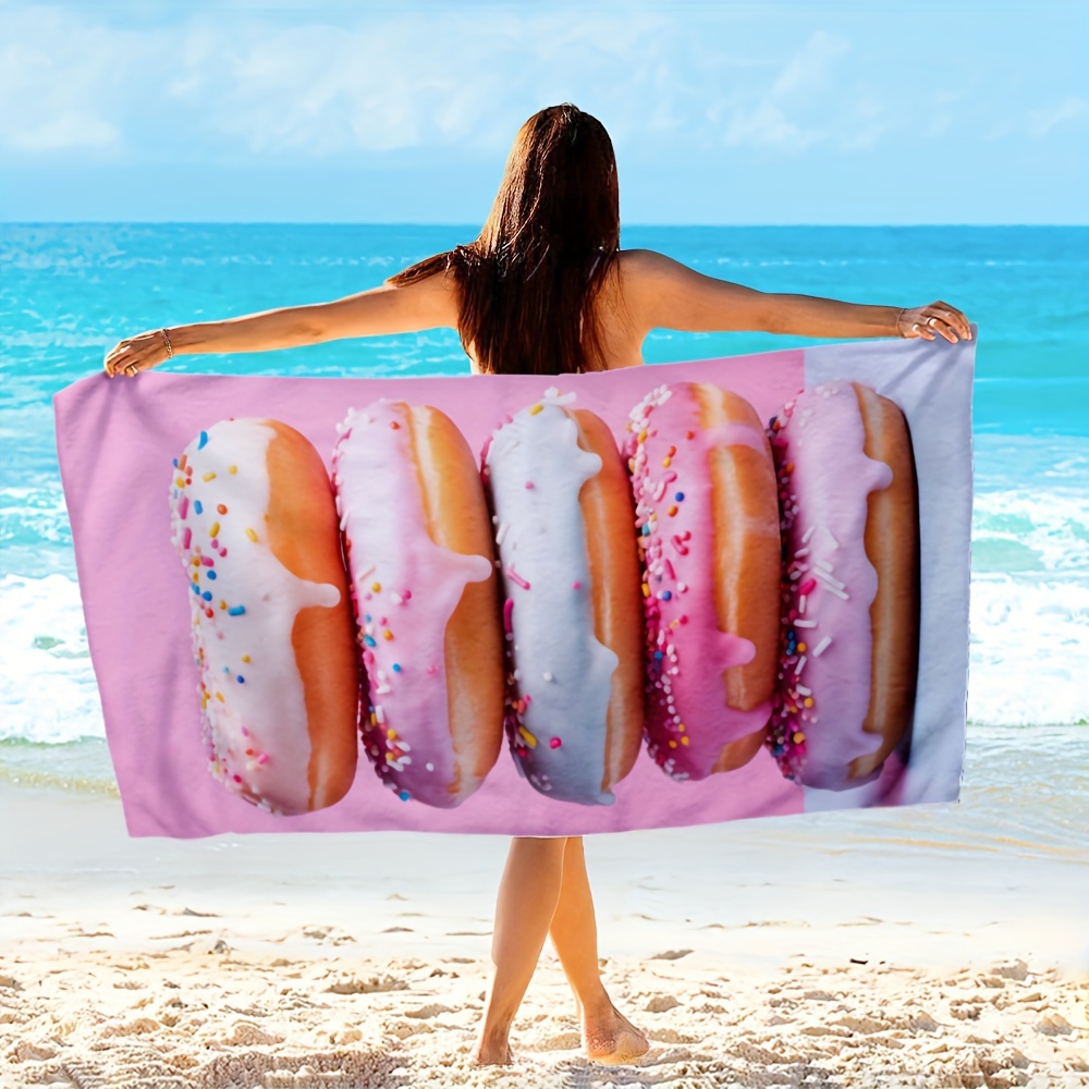 1 telo mare rosa a forma di ciambella - Asciugamano da bagno in microfibra, grande, ad asciugatura rapida, morbido, leggero, anti-sabbia, ideale per campeggio, viaggi, spiaggia e nuoto._voghion.com