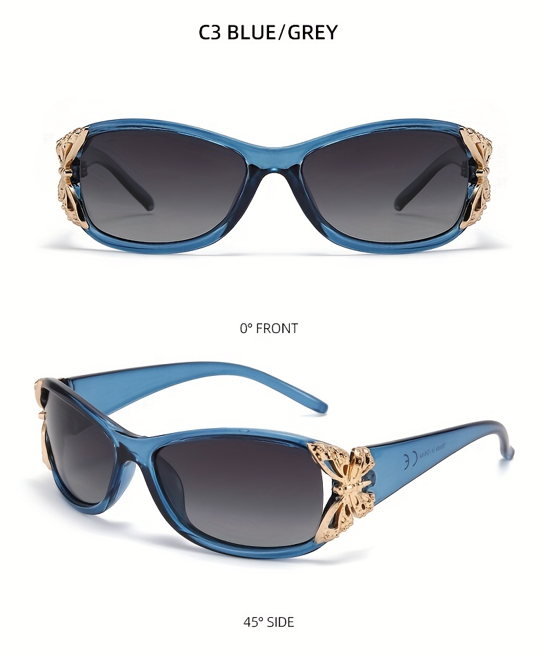 Y2K Polarisierte Schmetterlings-Sonnenbrille für Damen, Vintage, umlaufender Sonnenschutz zum Autofahren, Strandparty_voghion.com