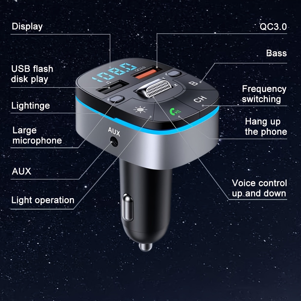Fm Transmitter Für Das Auto Bluetooth Wireless Audio Empfänger_voghion.com