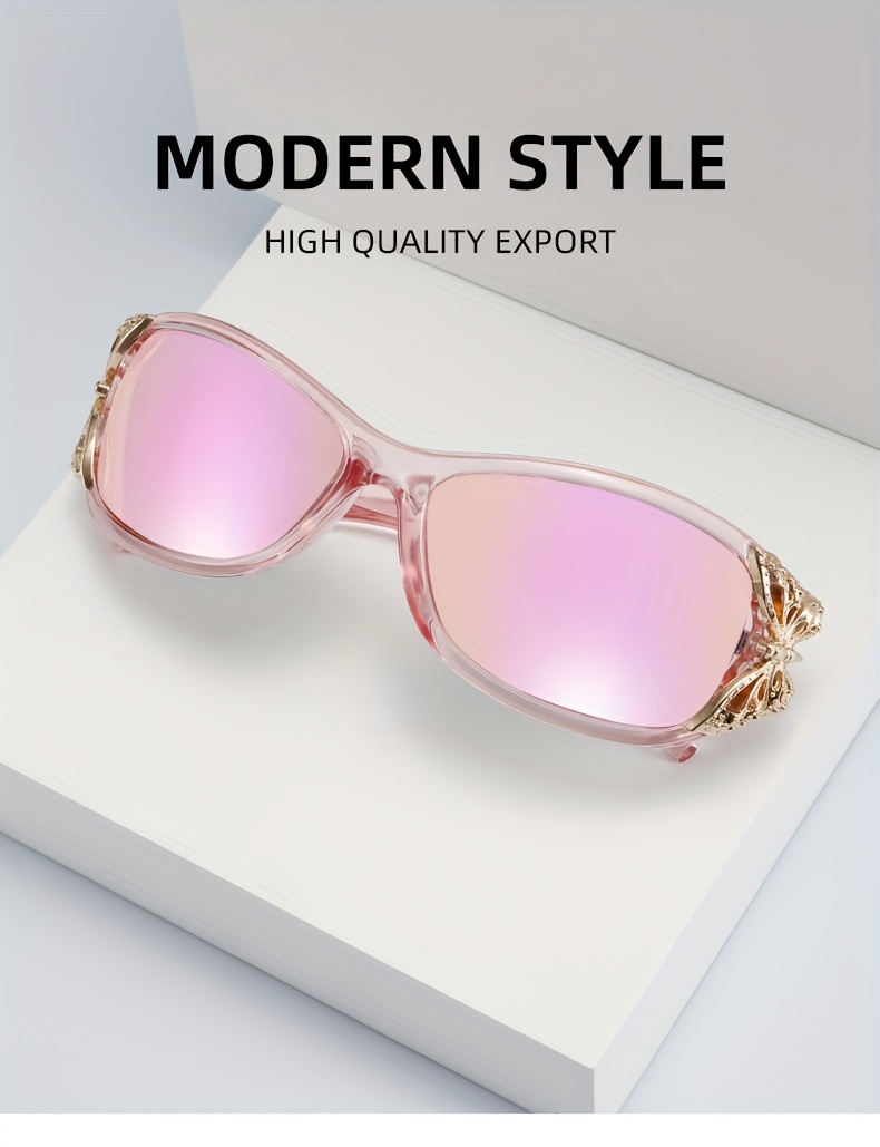 Y2K Polarisierte Schmetterlings-Sonnenbrille für Damen, Vintage, umlaufender Sonnenschutz zum Autofahren, Strandparty_voghion.com