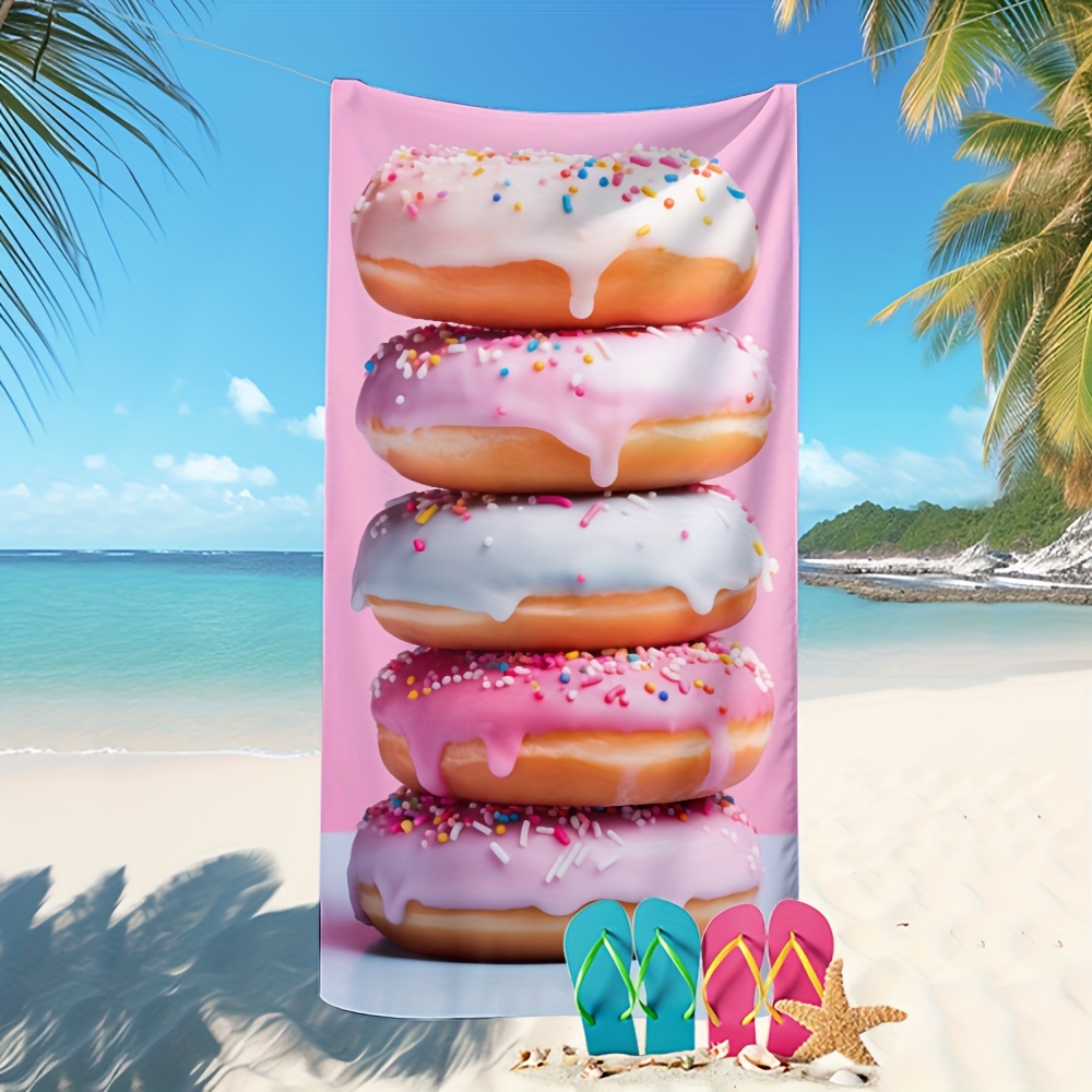 1 telo mare rosa a forma di ciambella - Asciugamano da bagno in microfibra, grande, ad asciugatura rapida, morbido, leggero, anti-sabbia, ideale per campeggio, viaggi, spiaggia e nuoto._voghion.com