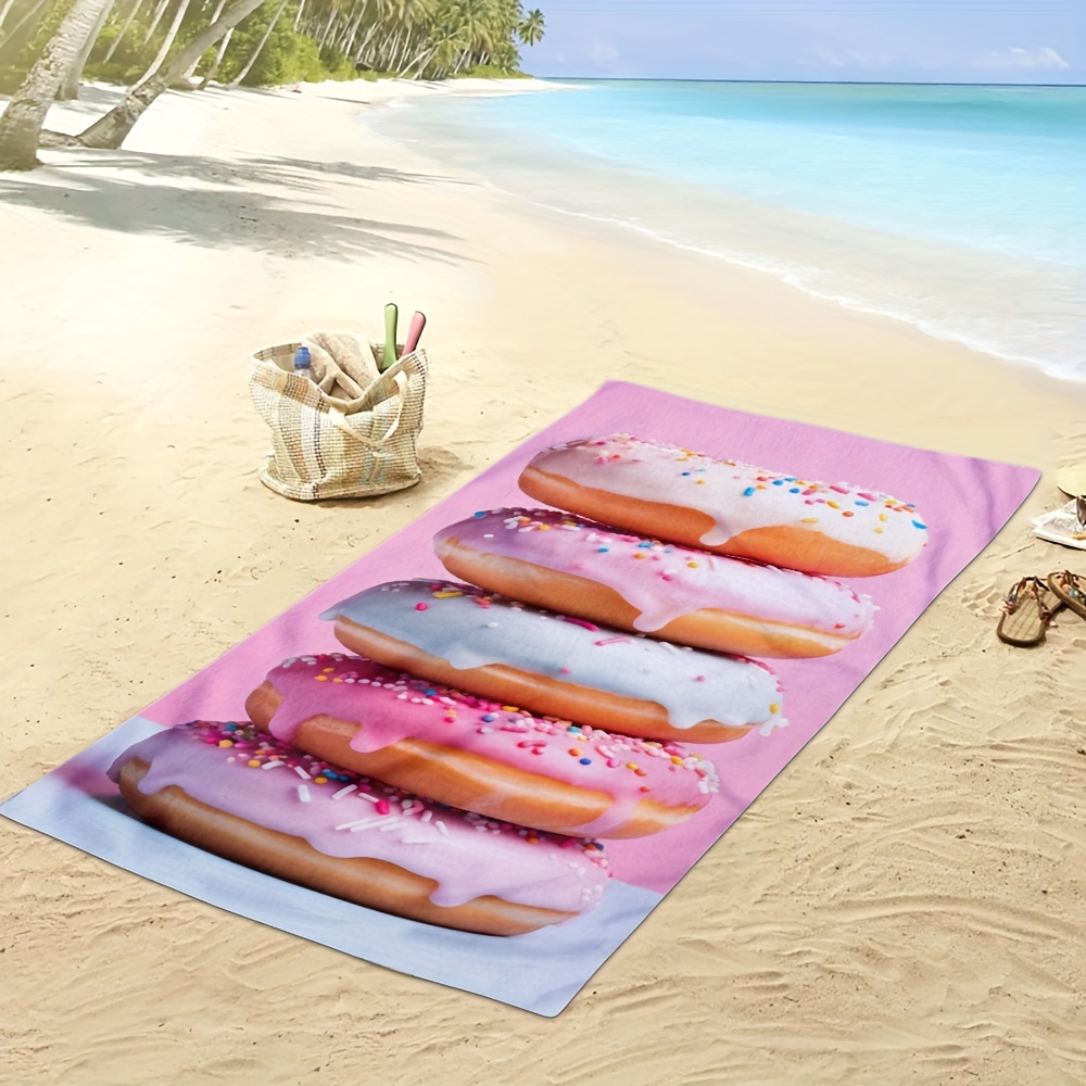 1 telo mare rosa a forma di ciambella - Asciugamano da bagno in microfibra, grande, ad asciugatura rapida, morbido, leggero, anti-sabbia, ideale per campeggio, viaggi, spiaggia e nuoto._voghion.com