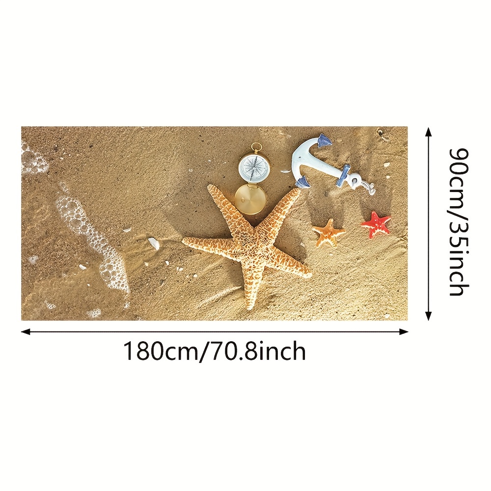 Serviette de plage absorbante à séchage rapide, motif paysage de plage, peignoir de sport pour femme, idéal pour la plage, la piscine et le bord de mer._voghion.com