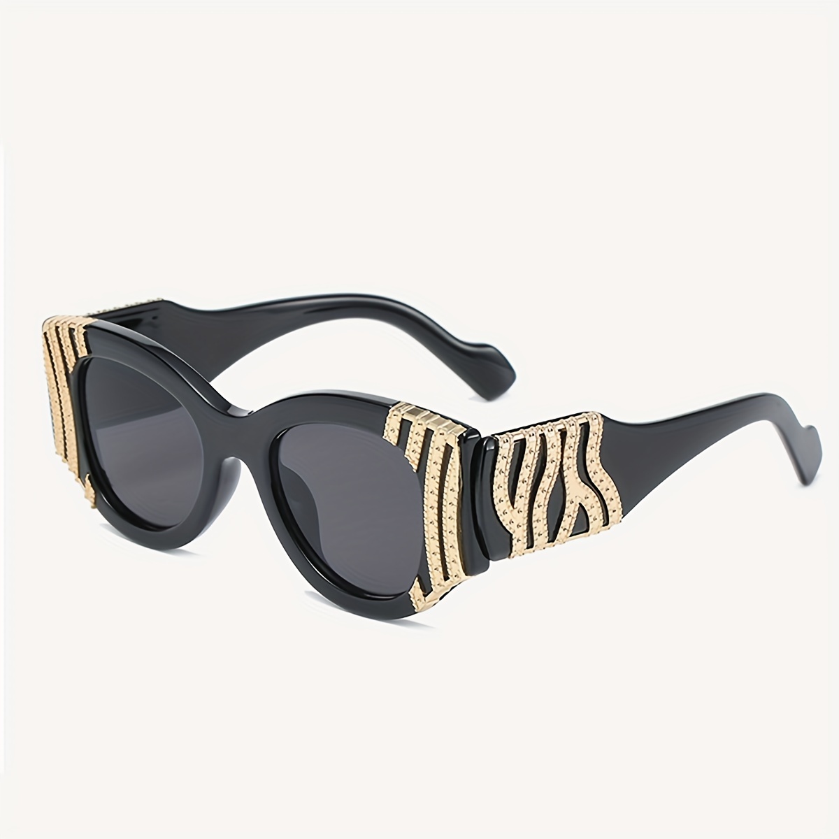 Retro ovale donne uomini catena rivetto decorazione occhiali da sole per lo shopping spiaggia festa_voghion.com