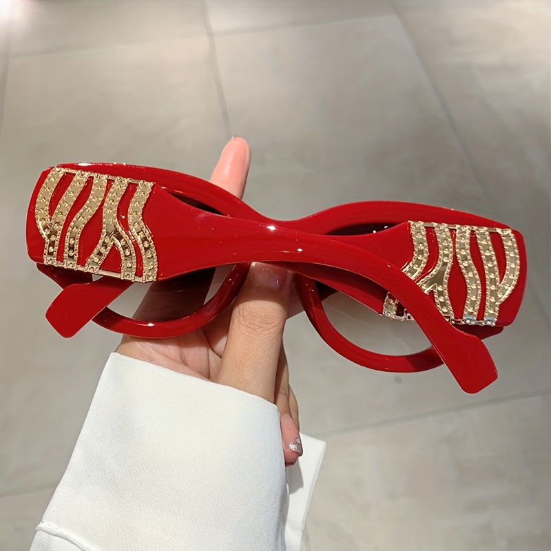 Retro ovale donne uomini catena rivetto decorazione occhiali da sole per lo shopping spiaggia festa_voghion.com