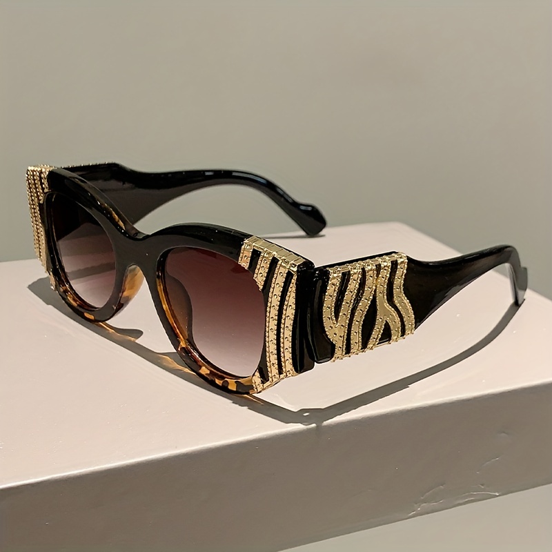 Retro ovale donne uomini catena rivetto decorazione occhiali da sole per lo shopping spiaggia festa_voghion.com