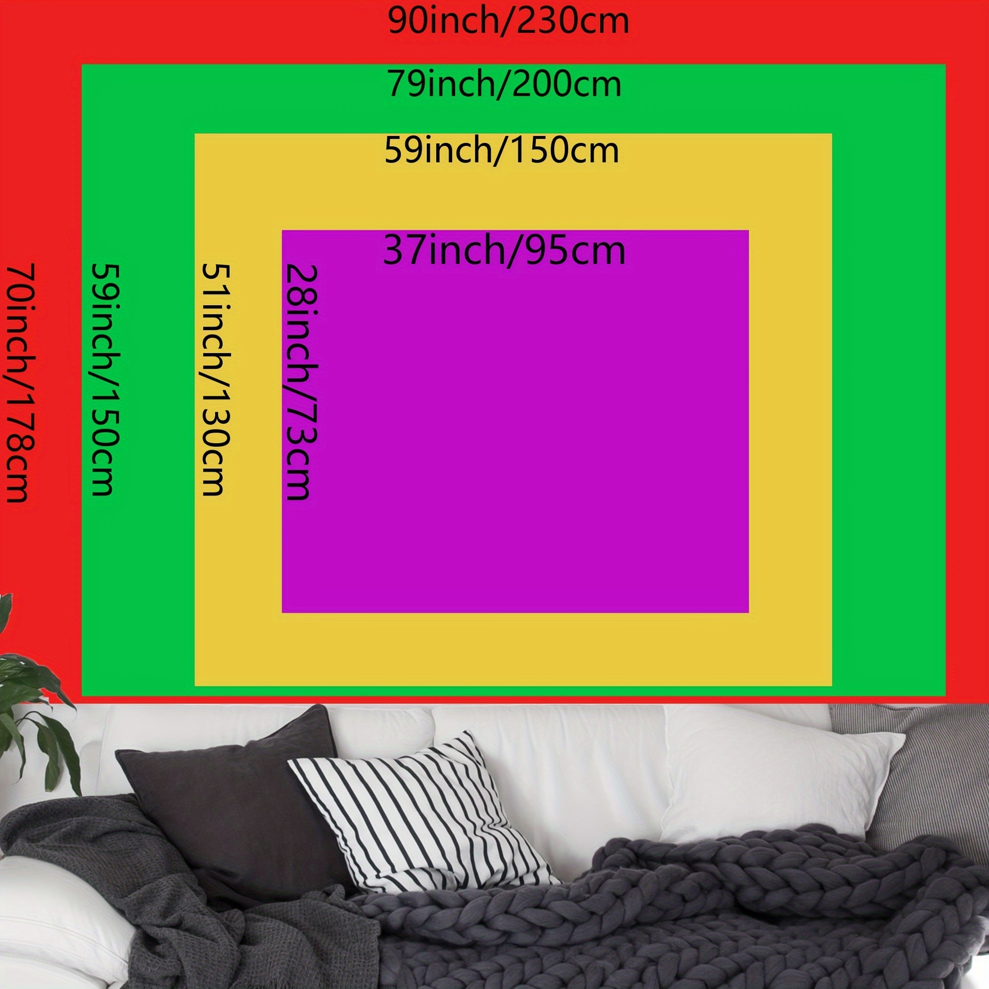 UV-zwartlichtreactief wandtapijt met zeven chakra's, Boheemse mandala, 1 stuk, yoga- en meditatietapijt, kleurrijk fluorescerend, voor slaapkamer en woonkamerdecoratie._voghion.com