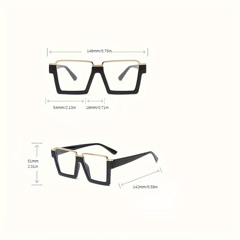 Occhiali da vista quadrati vintage con montatura completa, anti-appannamento, occhiali alla moda alla moda con lenti in resina e materiale misto_voghion.com
