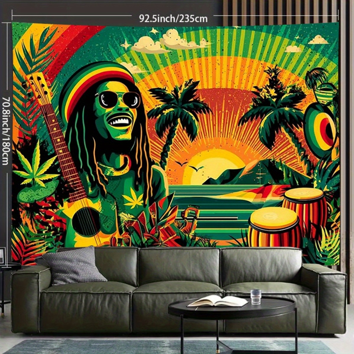 Plane Reggae Music Culture Super Large Size Backdrop Banner Party Banner Backdrop Studio Wall Decoration For Living Room, Bedroom,Birthday Anniversary_voghion.com
