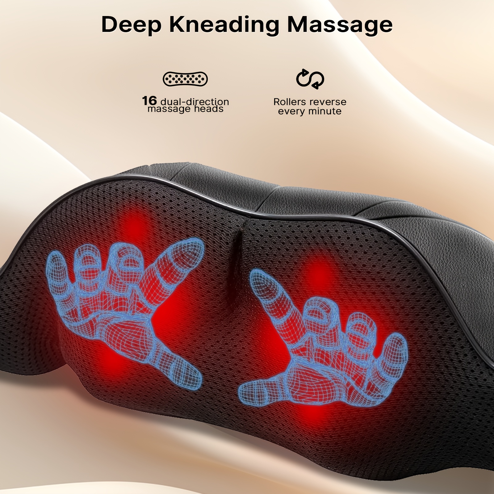 Electric 4D Shiatsu Back Neck Massager With Heat Deep Kneading Pillow For Body Muscle Use At Home Office Car Best Gifts_voghion.com