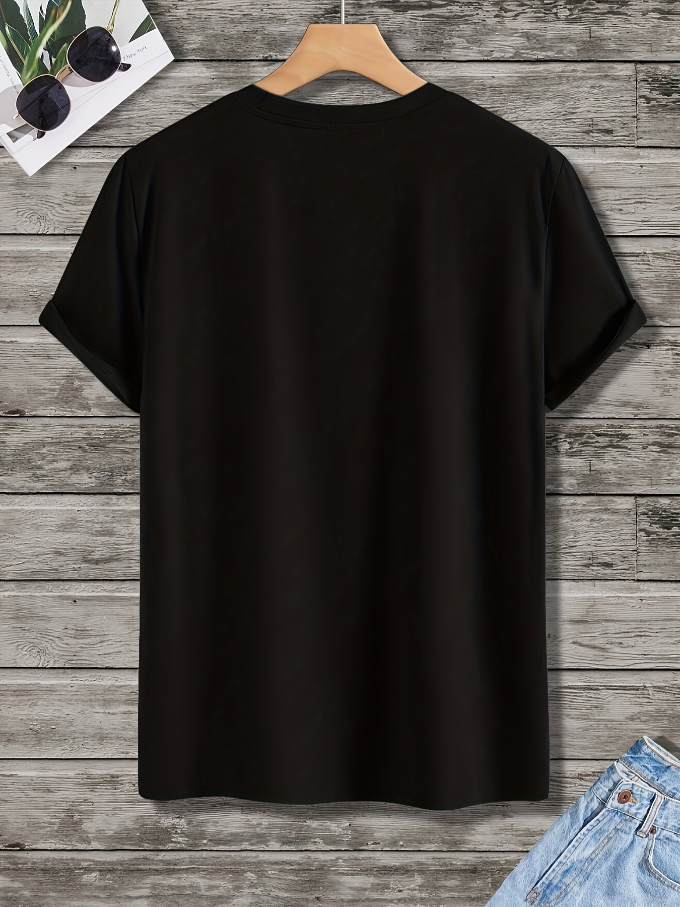 T-shirt estiva da uomo taglie forti in puro cotone, casual, comoda e dalla vestibilità ampia._voghion.com