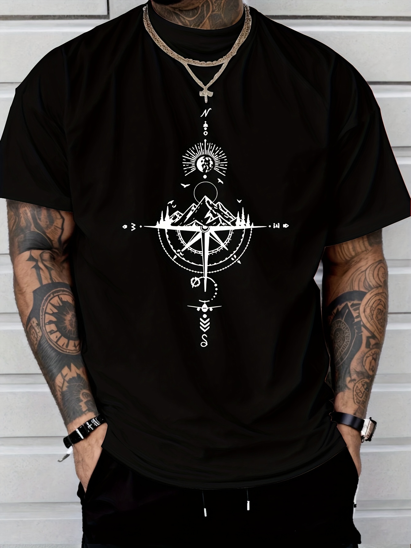 T-Shirt d'été en pur coton pour hommes, grande taille, décontracté, confortable, coupe ample, TeeTrendiges Herren Kurzarm Hemd Mit imprimé_voghion.com