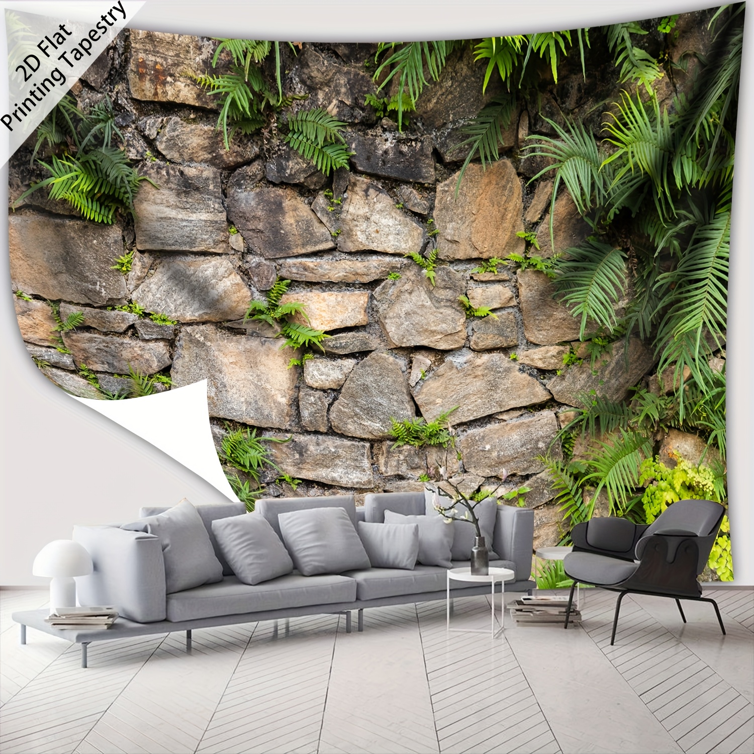 Ultra Large Size Retro Stone Wall Landscape Tapestry Aesthetic HD Digital Polyester Tapestry For Living Room Bedroom Party Decor Free Hanging Clips_voghion.com