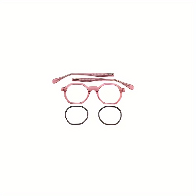 Fashionable Candy-Colored Polygon Glasses Frame - Non-Prescription, Metal-Free_voghion.com
