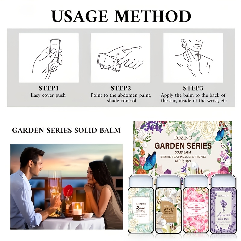 Solid Perfume Set With Floral Scents Lavender Lily Peony Rose_voghion.com