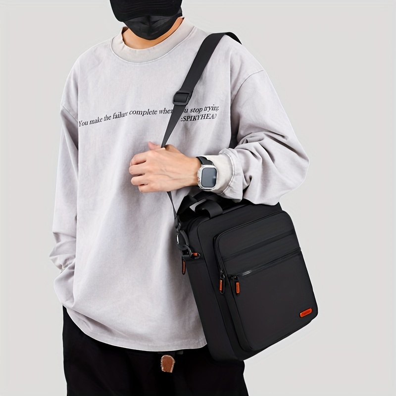 Waterdichte Oxford-aktetas voor heren, 2-in-1 handtas en crossbodytas, laptoptas met meerdere compartimenten, schoudertas voor kantoor en dagelijks gebruik._voghion.com