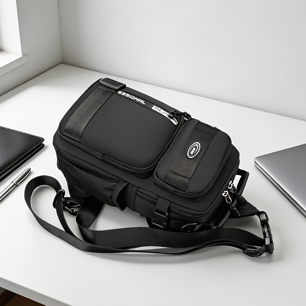 Wasserdichte Sling-Brusttasche für Herren, mehrere Fächer, leichte Outdoor-Umhängetasche_voghion.com