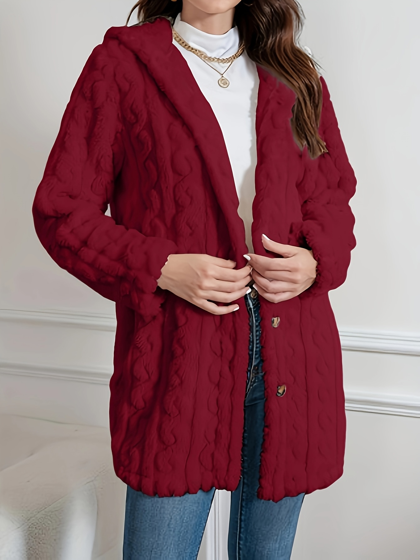 Youduomi Eleganter, langer Pelzmantel für Damen – Cremegelb, 100 % Polyester, weich mit Mikro-Stretch, Herbst/Winter_voghion.com