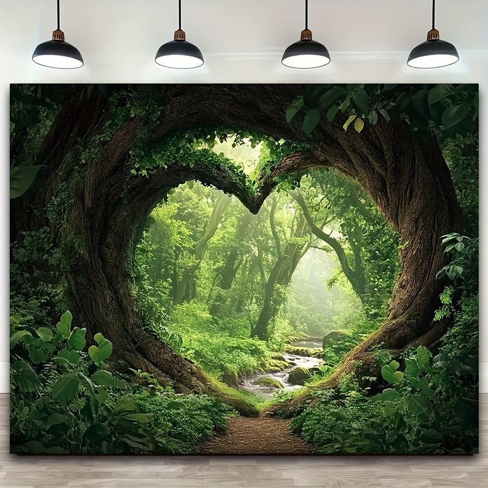 1pc, Enchanting Misty Forest Tree Tapestry, Vibrant Polyester Wall Hanging, Perfect For Living Room, Bedroom, And Dorm Room Decor_voghion.com