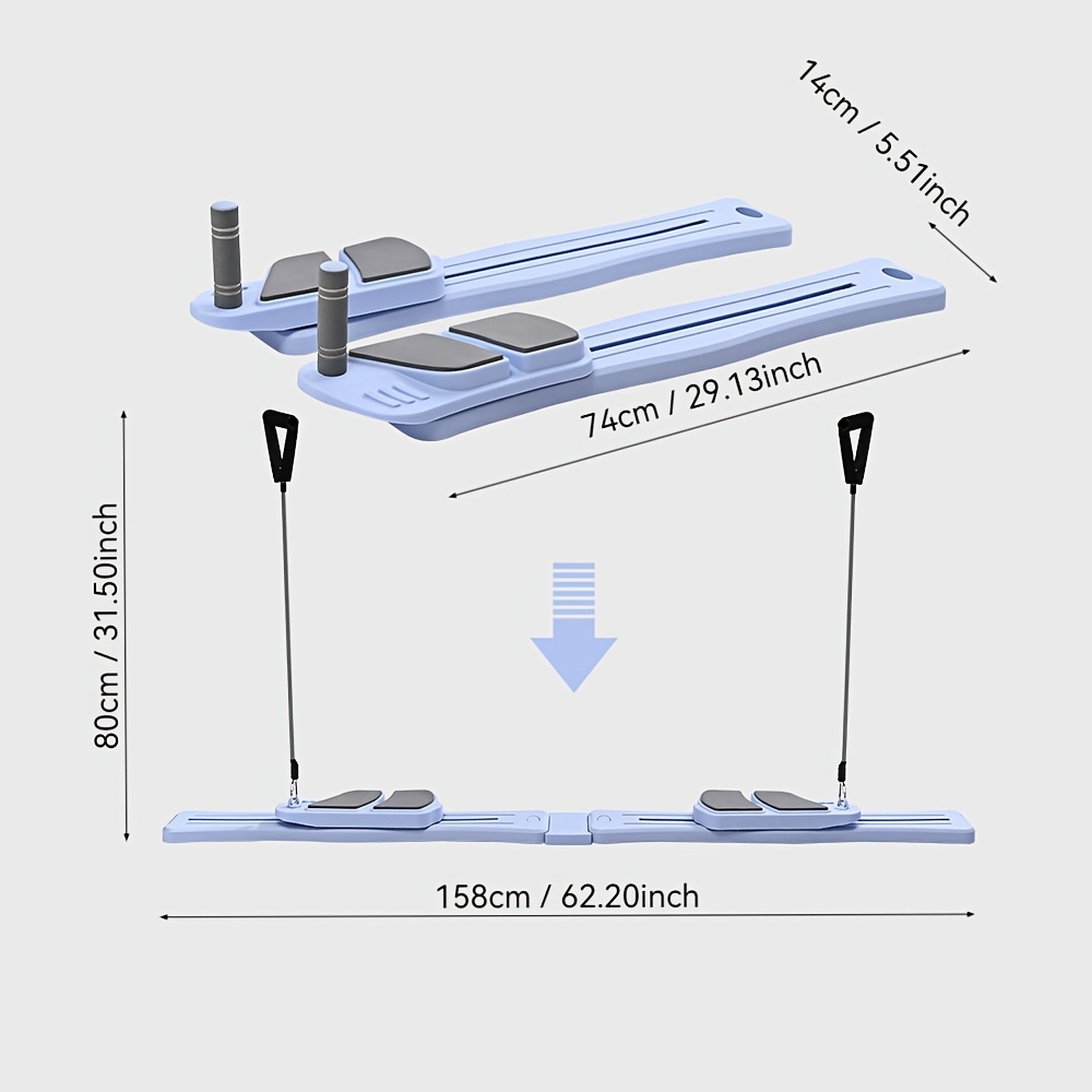 1 Multi-functional Left And Right Skis, Push And Pull To Move Abs, Legs And Arms Back And Forth. Home Fitness Equipment, Removable Combination_voghion.com