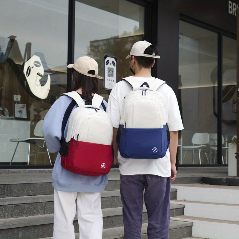 Two-tone Lightweight Travel Backpack, Large-capacity Student Schoolbag, Laptop Bag_voghion.com