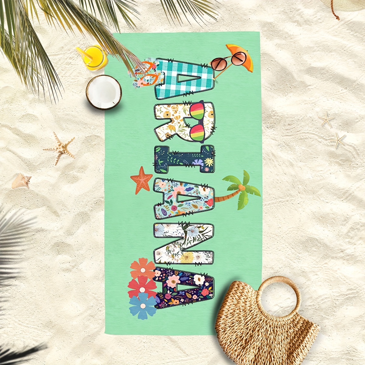 Asciugamano da spiaggia in microfibra, leggero, assorbente, ad asciugatura rapida, personalizzabile con nome, 1 pezzo. Morbido asciugamano da bagno per uomo e donna, ideale per l'estate, i viaggi, la spiaggia, la piscina e lo sport._voghion.com