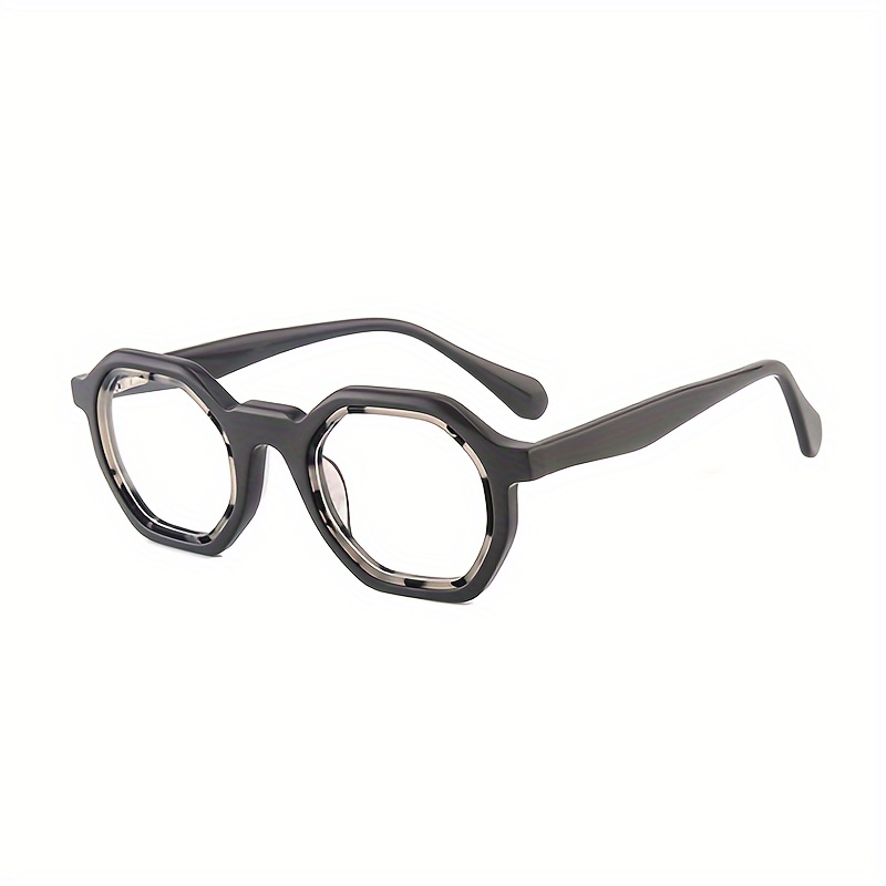 Fashionable Candy-Colored Polygon Glasses Frame - Non-Prescription, Metal-Free_voghion.com