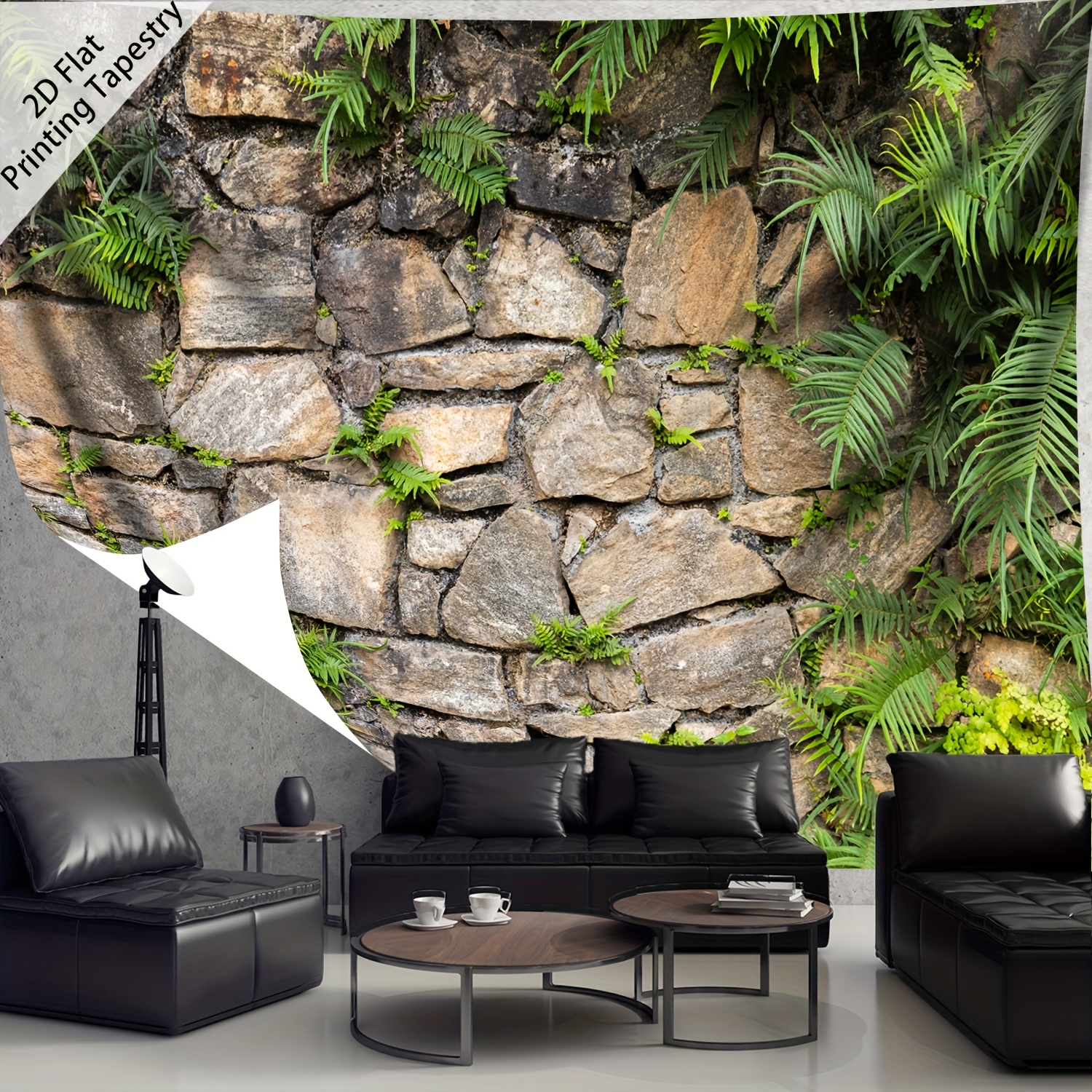 Ultra Large Size Retro Stone Wall Landscape Tapestry Aesthetic HD Digital Polyester Tapestry For Living Room Bedroom Party Decor Free Hanging Clips_voghion.com