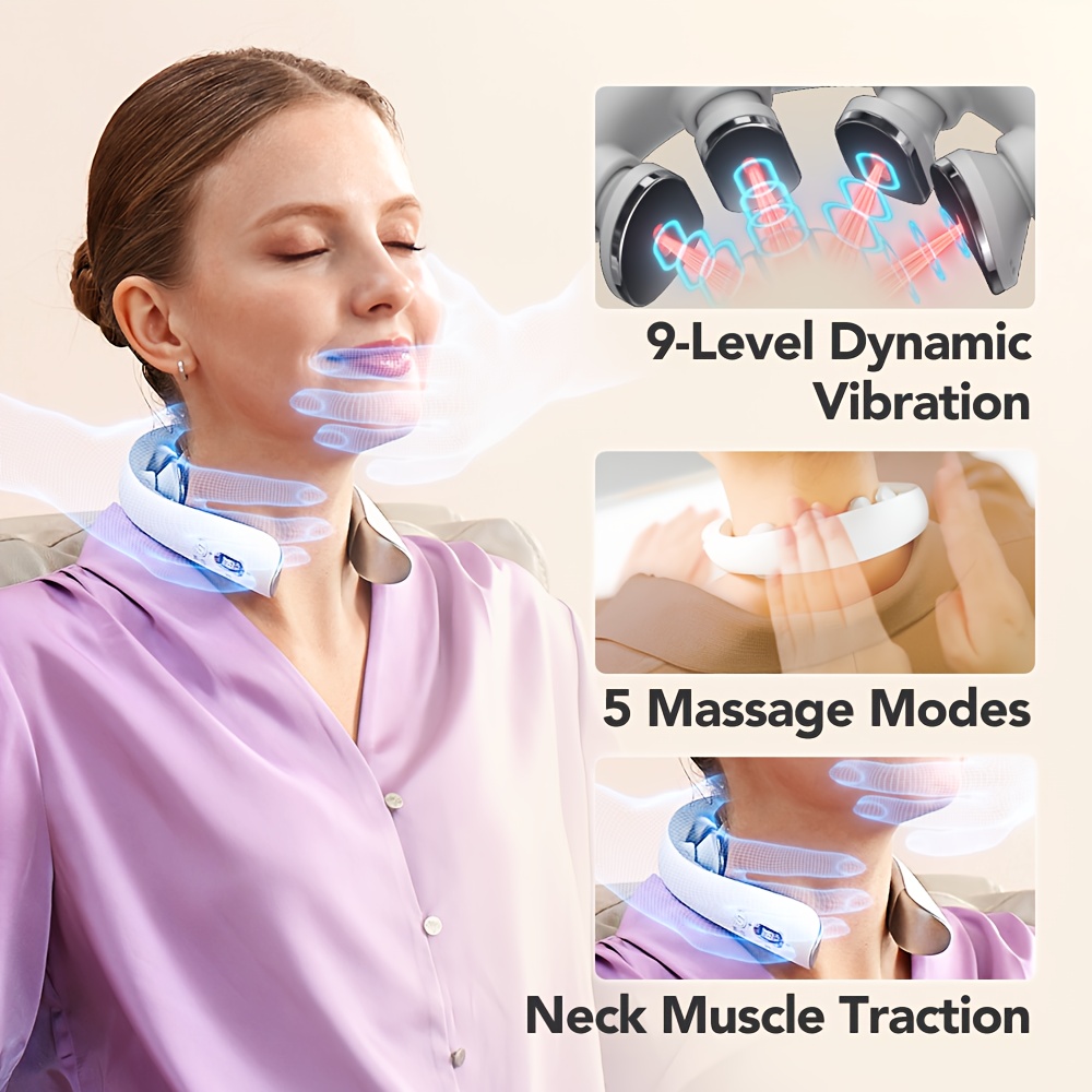 SKG K5-3PRO Neck Massager With Heat 6D Deep Tissue Kneading Cordless Portable For Shoulder Neck Pain Relief Unisex Gift_voghion.com