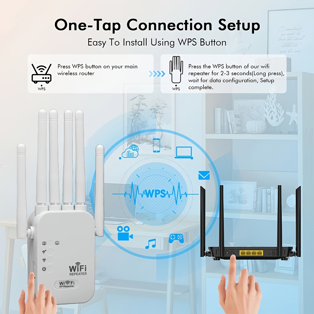 OEKE-WIFI Extender Booster-Ripetitore WIFI 2.4G, Amplificatore di segnale con 6 porte per antenne-Rete wireless domestica a lunga distanza_voghion.com