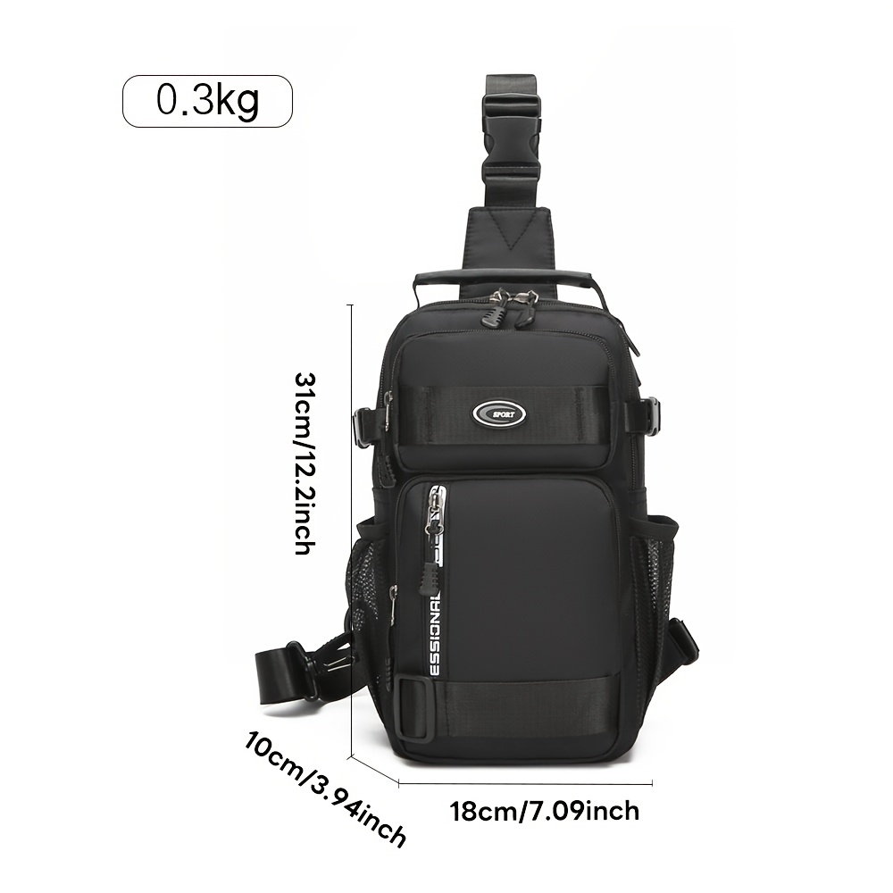 Wasserdichte Sling-Brusttasche für Herren, mehrere Fächer, leichte Outdoor-Umhängetasche_voghion.com