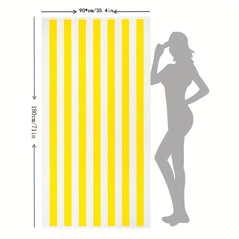1 Pack Oversized XL Beach Towel Suitable For Pool, Travel, Bath Striped Microfiber Swim Towel, Super Absorbent & Soft Bath Sheet For Men, Women_voghion.com