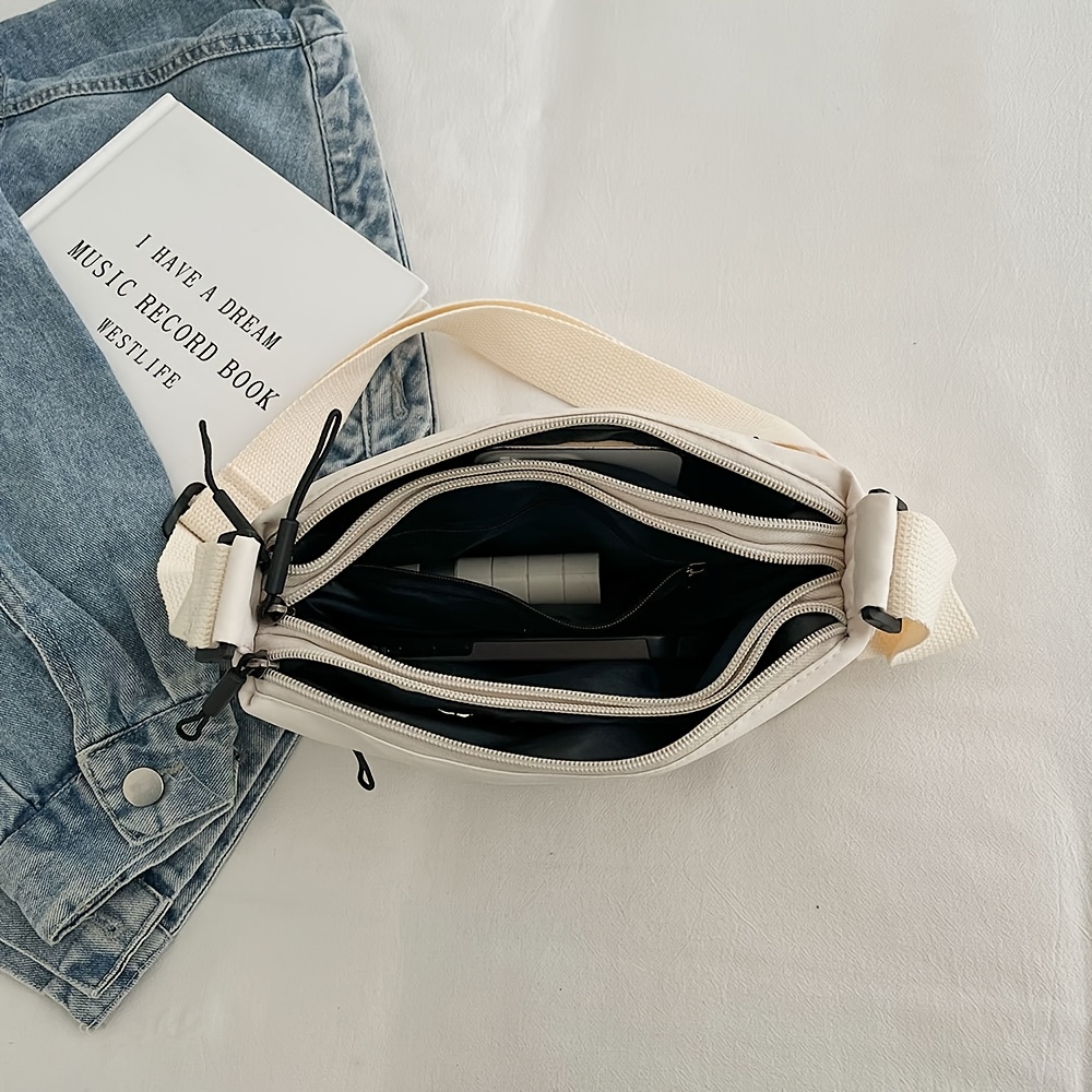 Minimalist Daily Commute Sling Bag Multi-Zipper Pocket Casual Crossbody Purse Lightweight Outdoor Travel Shoulder Handbag_voghion.com