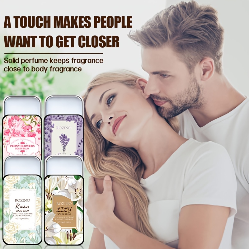 Solid Perfume Set With Floral Scents Lavender Lily Peony Rose_voghion.com