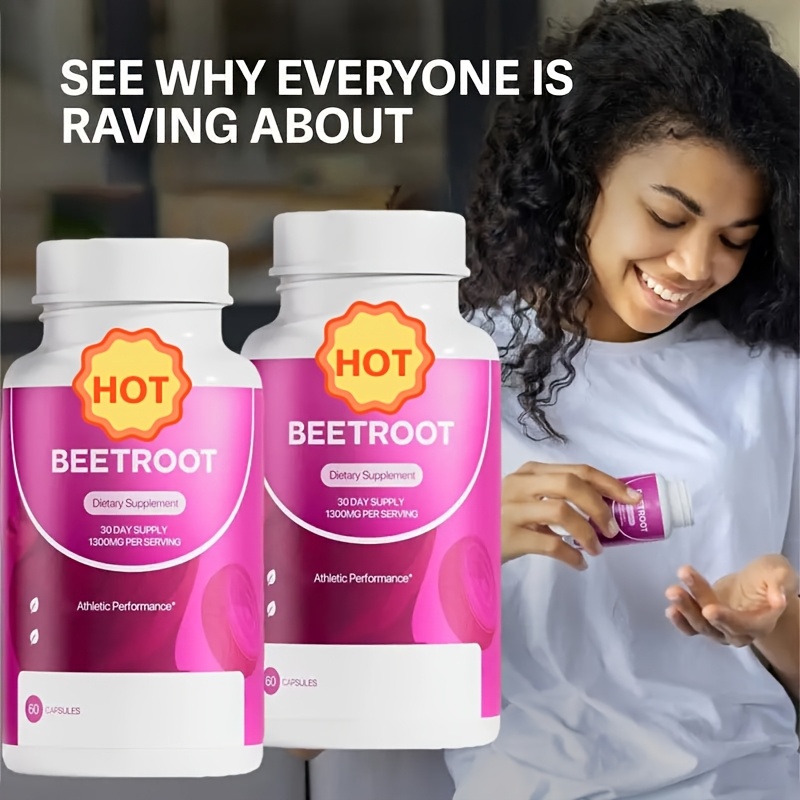 Beetroot Essence Capsules 60 Capsules | 2 Capsules Daily With 1300mg Powder | Plant Nutrition Supplement | Support Vitality Living_voghion.com