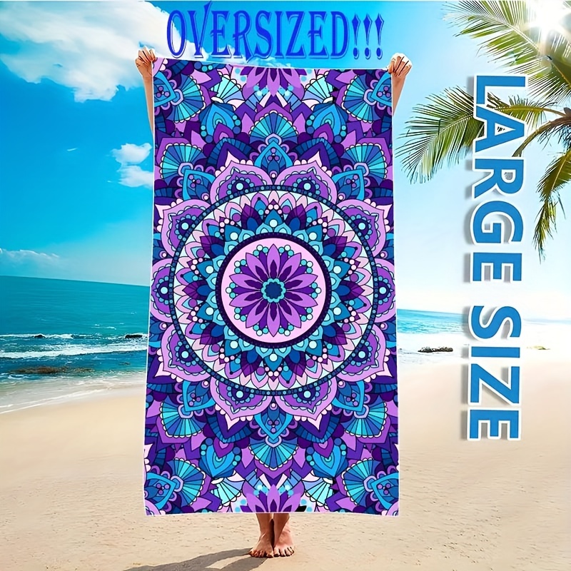 1pc Bohemian Sand Beach Towel - Quick-Dry Plaid Design For Sports, Travel, Swimming, Pool, Yoga And More_voghion.com