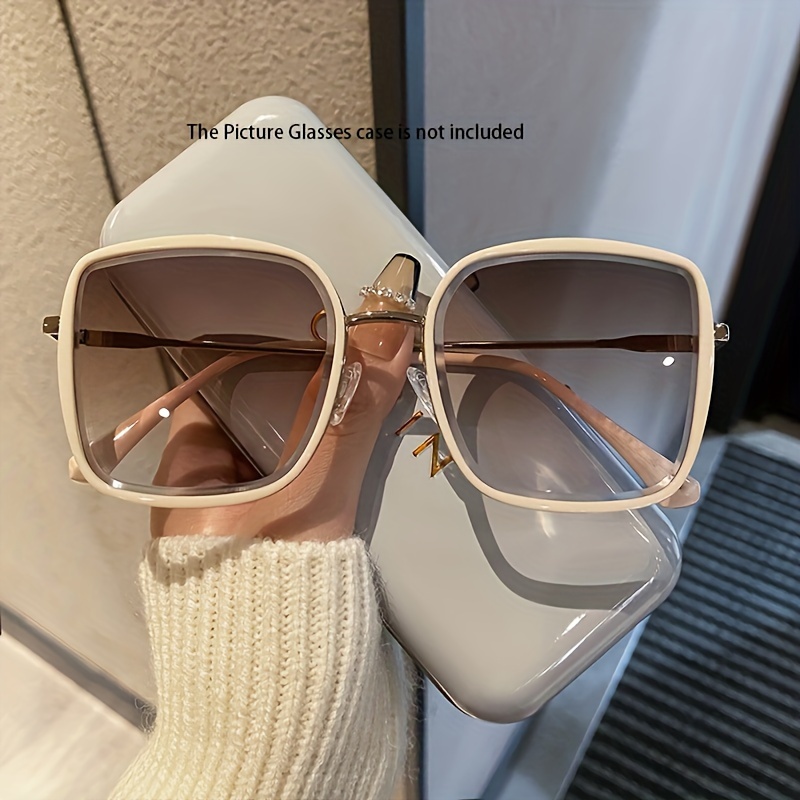 Große quadratische Gradientenmode Frauen Männer Blendschutz Sonnenbrille für Autofahren Strand Reisen_voghion.com