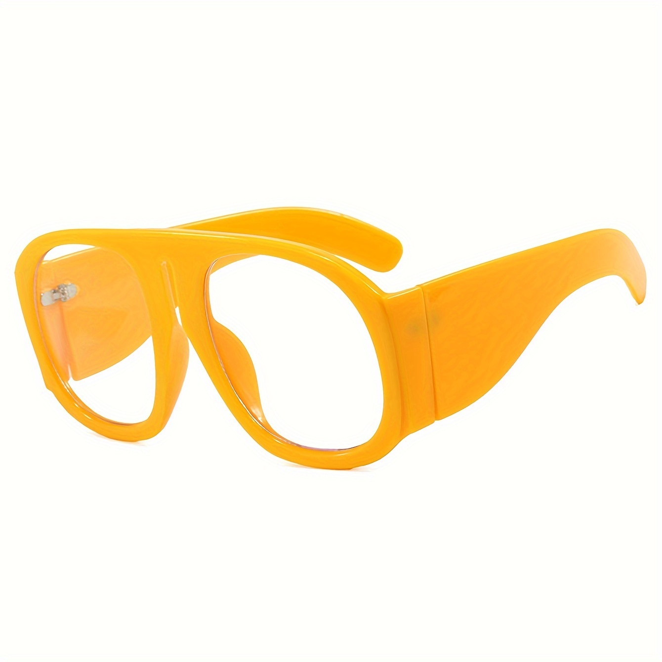 Ochelari de soare cu ramă ovală din PC, stil vintage, cu ramă completă - Ochelari unisex la modă, streetwear, cu balamale metalice, fără sticlă_voghion.com
