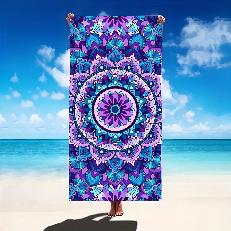 1pc Bohemian Sand Beach Towel - Quick-Dry Plaid Design For Sports, Travel, Swimming, Pool, Yoga And More_voghion.com