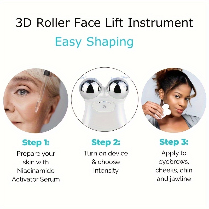 In 1 Professioneller Gesichtsmassageroller Elektrisches Facelifting-Tool für die tägliche Hautpflege 5 Modi anpassbare Vibration_voghion.com