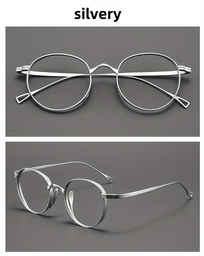 Γυαλιά Vintage Oval Titanium Frame - Ελαφρύ, γυαλιά πλήρους χείλους για άνδρες και γυναίκες, πλάτος 136 mm, φακός 49 mm, μύτη 20 mm_voghion.com