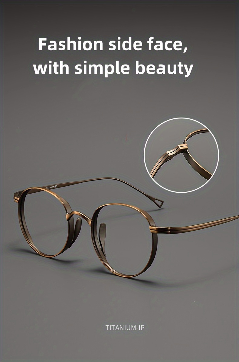 Γυαλιά Vintage Oval Titanium Frame - Ελαφρύ, γυαλιά πλήρους χείλους για άνδρες και γυναίκες, πλάτος 136 mm, φακός 49 mm, μύτη 20 mm_voghion.com