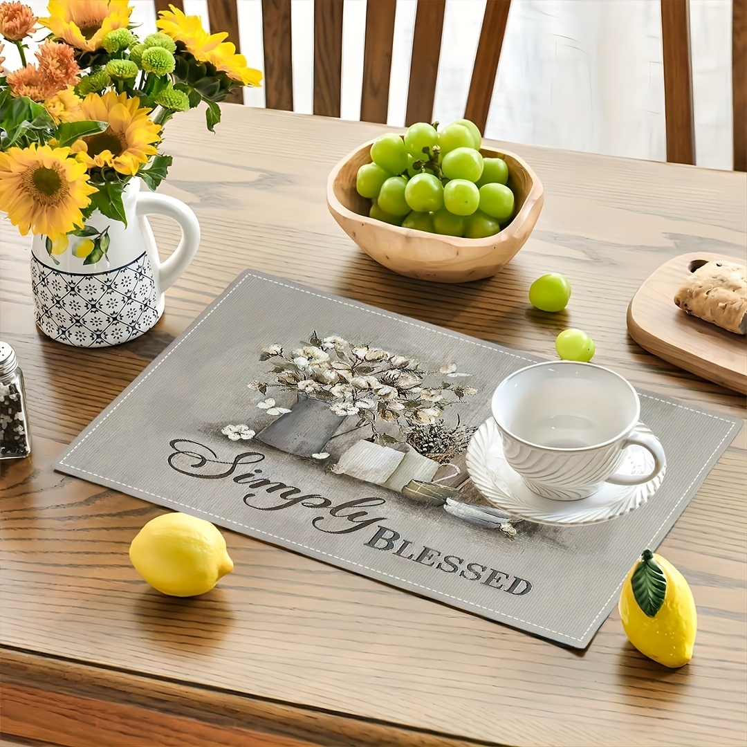 4- oder 6-teiliges Set christlicher Vintage-Vasen-Platzsets, geeignet für Küche, Restaurant, Party, Innen- und Außendekoration, 30,48 x 45,72 cm_voghion.com
