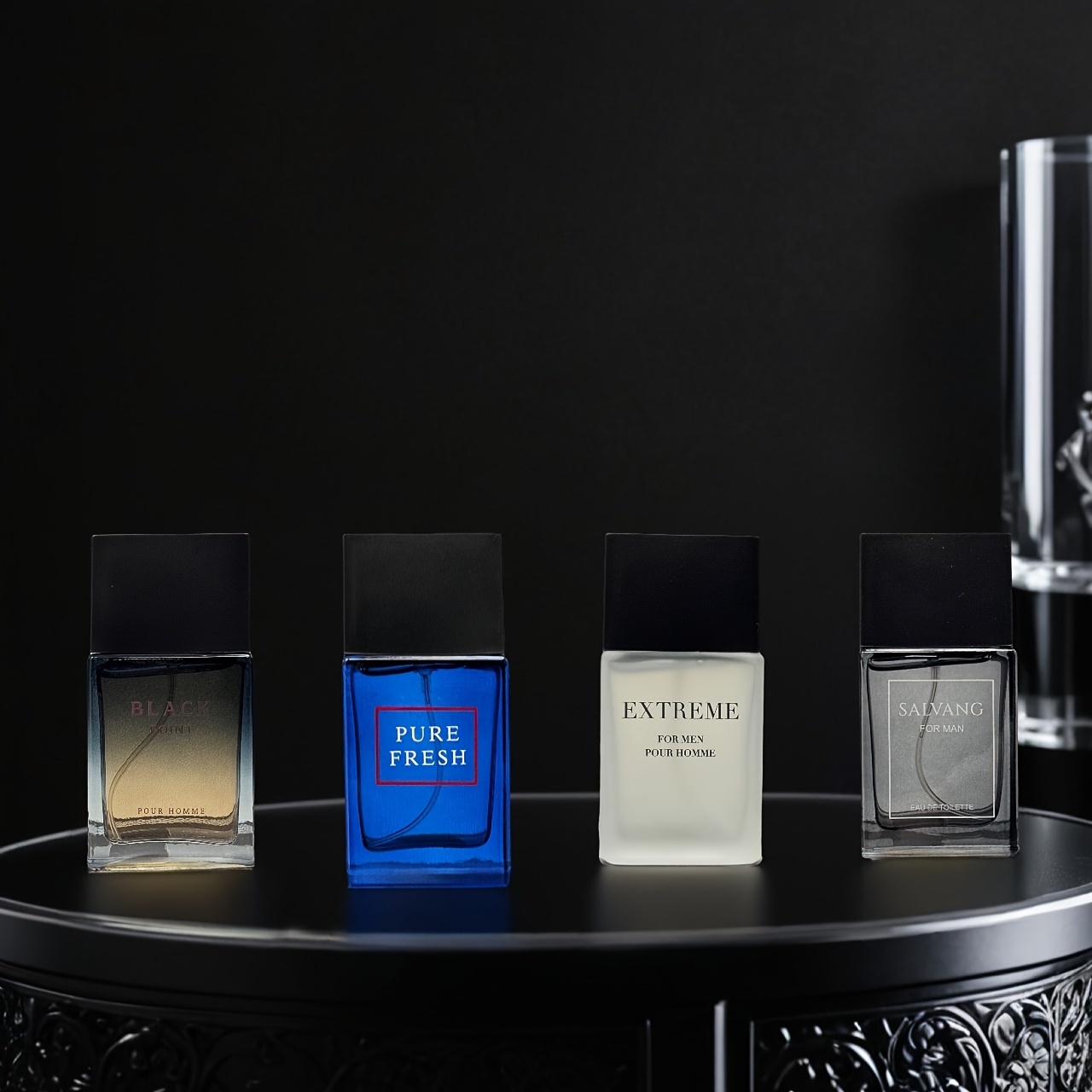 Men's 4pcs Set - Citrus Scent, Alcohol-Based, BPA-Free, 1.02fl.oz 30ml Each, Perfume Holder, Travel Coffret Set,_voghion.com